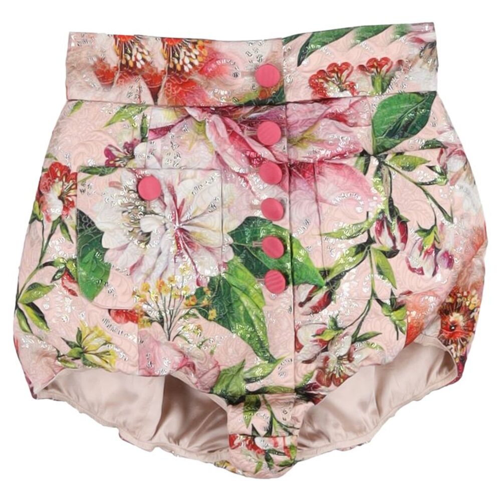 Dolce & Gabbana Floral High-Waist Shorts in Pink